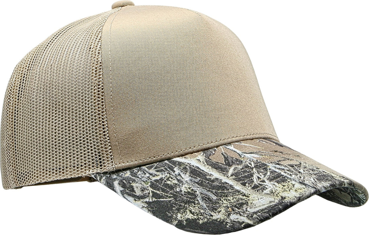 Cobra Cap C112f-c 5 Panel Structured Poly/cotton Front Mesh Back Camo - Khaki Truetimbermc2