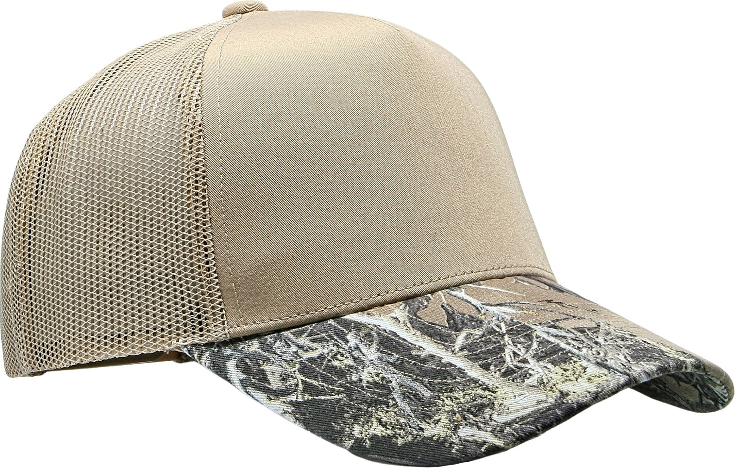Cobra Cap C112f-c 5 Panel Structured Poly/cotton Front Mesh Back Camo - Khaki Truetimbermc2