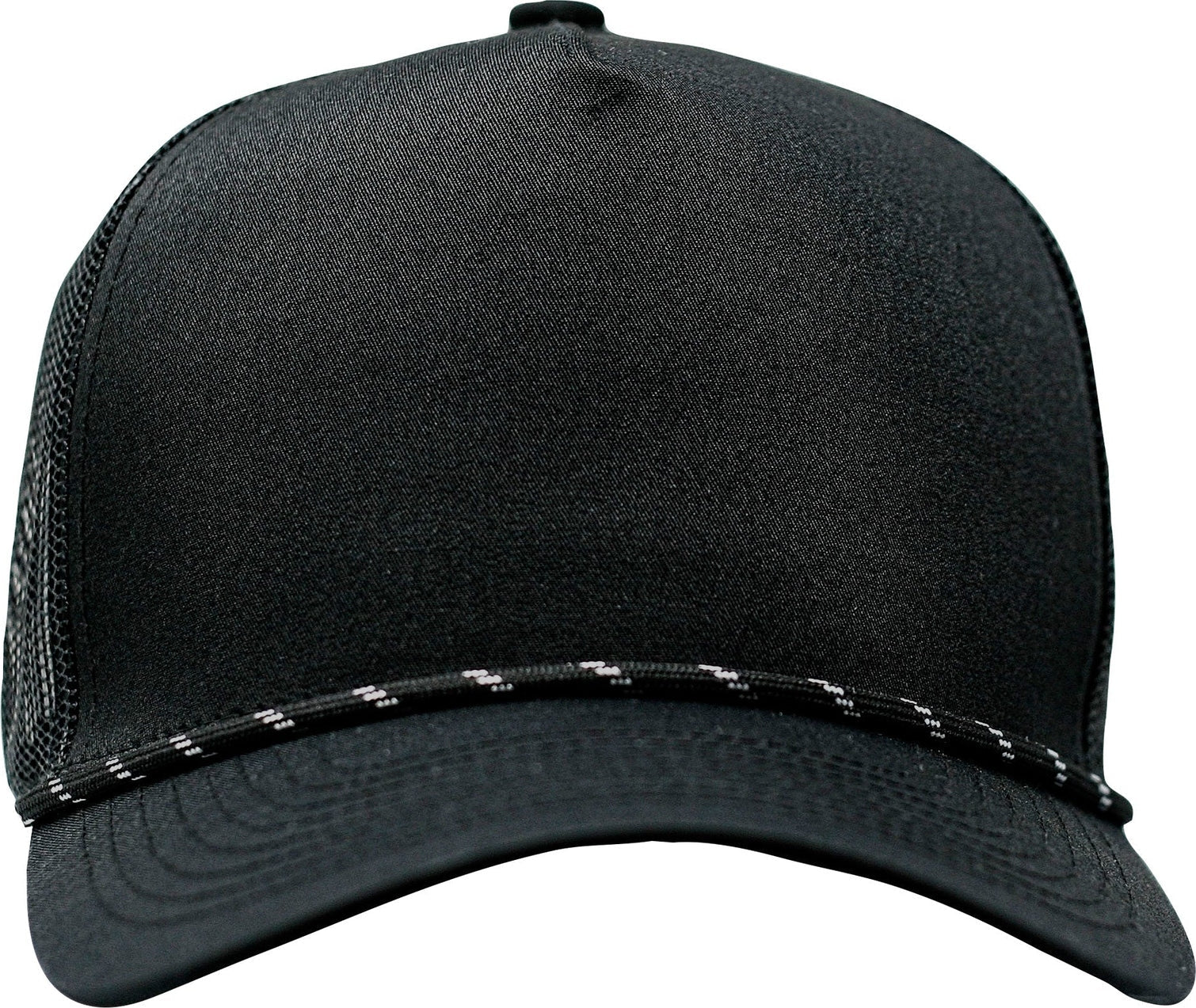 Cobra Cap C112fr 5 Panel Mixcolors Rope Structured Poly/cotton Front Mesh Back - Black White