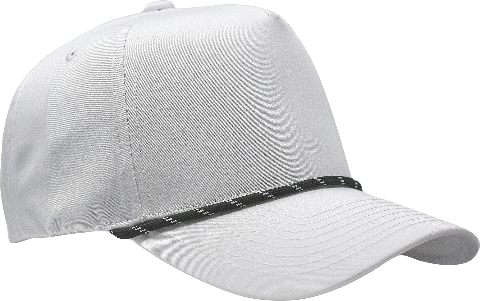 Cobra Cap C112fr 5 Panel Mixcolors Rope Structured Poly/cotton Front Mesh Back - White Fullfabric Black