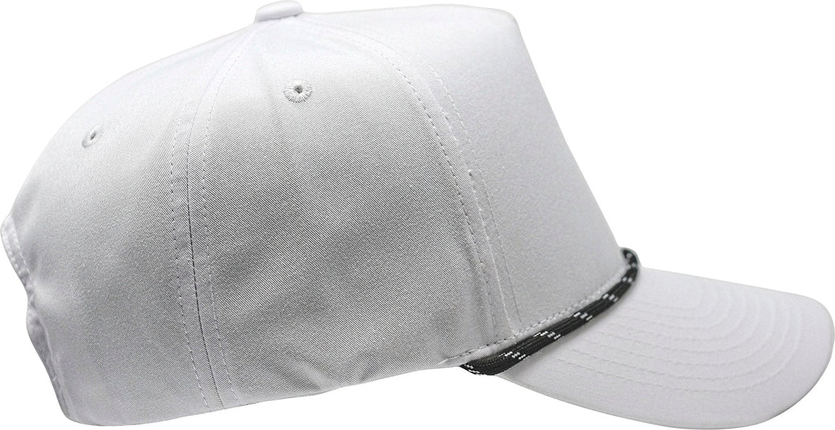 Cobra Cap C112fr 5 Panel Mixcolors Rope Structured Poly/cotton Front Mesh Back - White Fullfabric Black