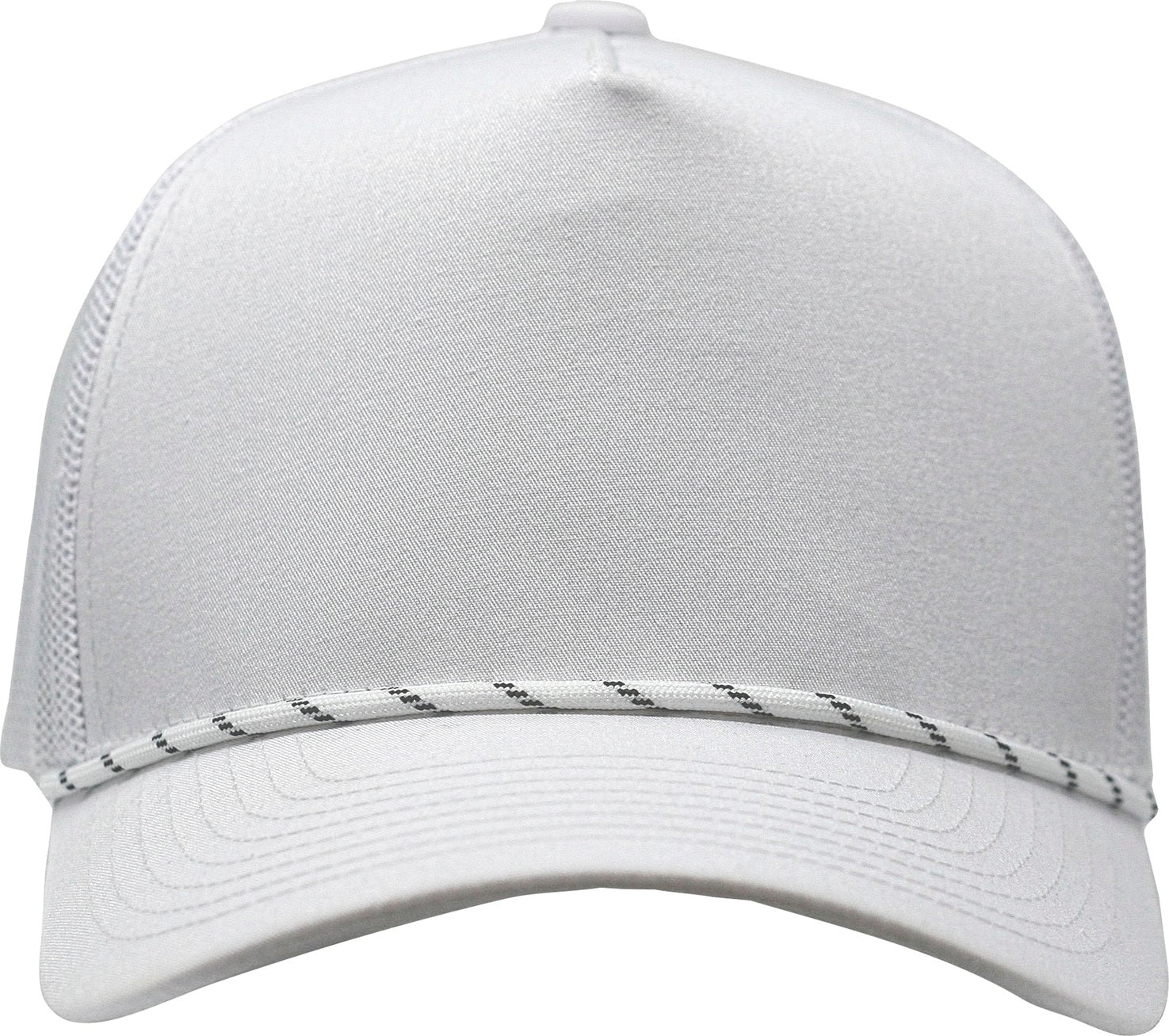 Cobra Cap C112fr 5 Panel Mixcolors Rope Structured Poly/cotton Front Mesh Back - White Black