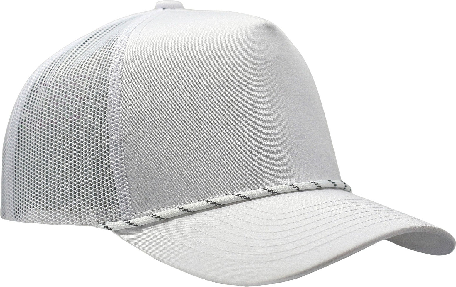 Cobra Cap C112fr 5 Panel Mixcolors Rope Structured Poly/cotton Front Mesh Back - White Black