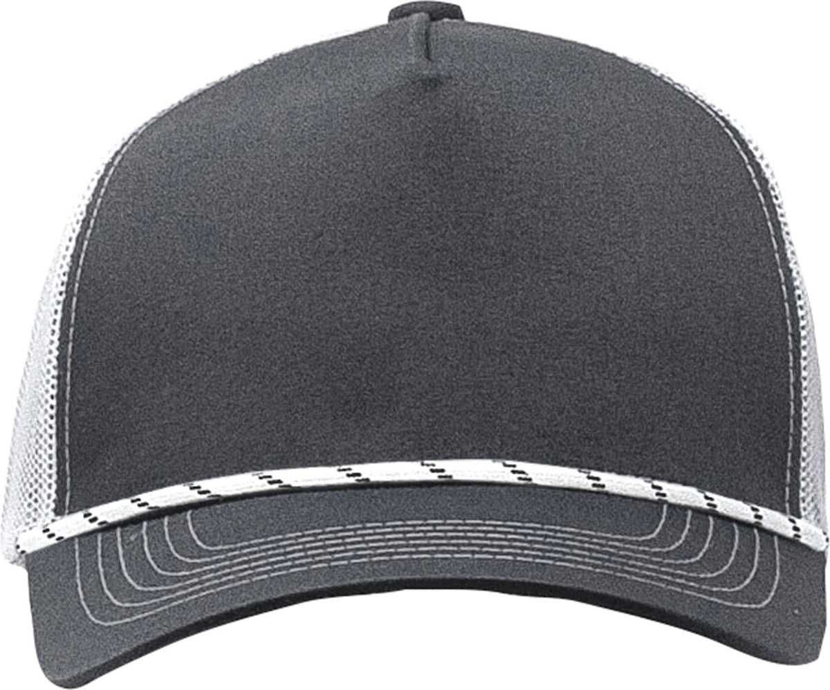 Cobra Cap C112fr 5 Panel Mixcolors Rope Structured Poly/cotton Front Mesh Back - Charcoal White Black