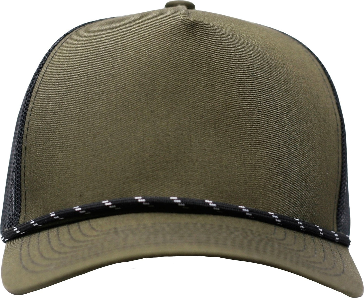 Cobra Cap C112fr 5 Panel Mixcolors Rope Structured Poly/cotton Front Mesh Back - Loden Black White