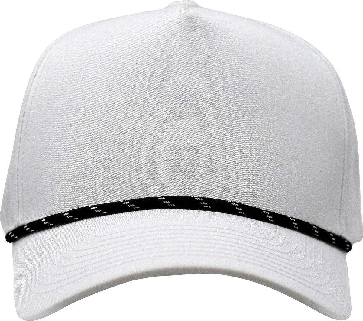 Cobra Cap C112fr 5 Panel Mixcolors Rope Structured Poly/cotton Front Mesh Back - White Fullfabric Black