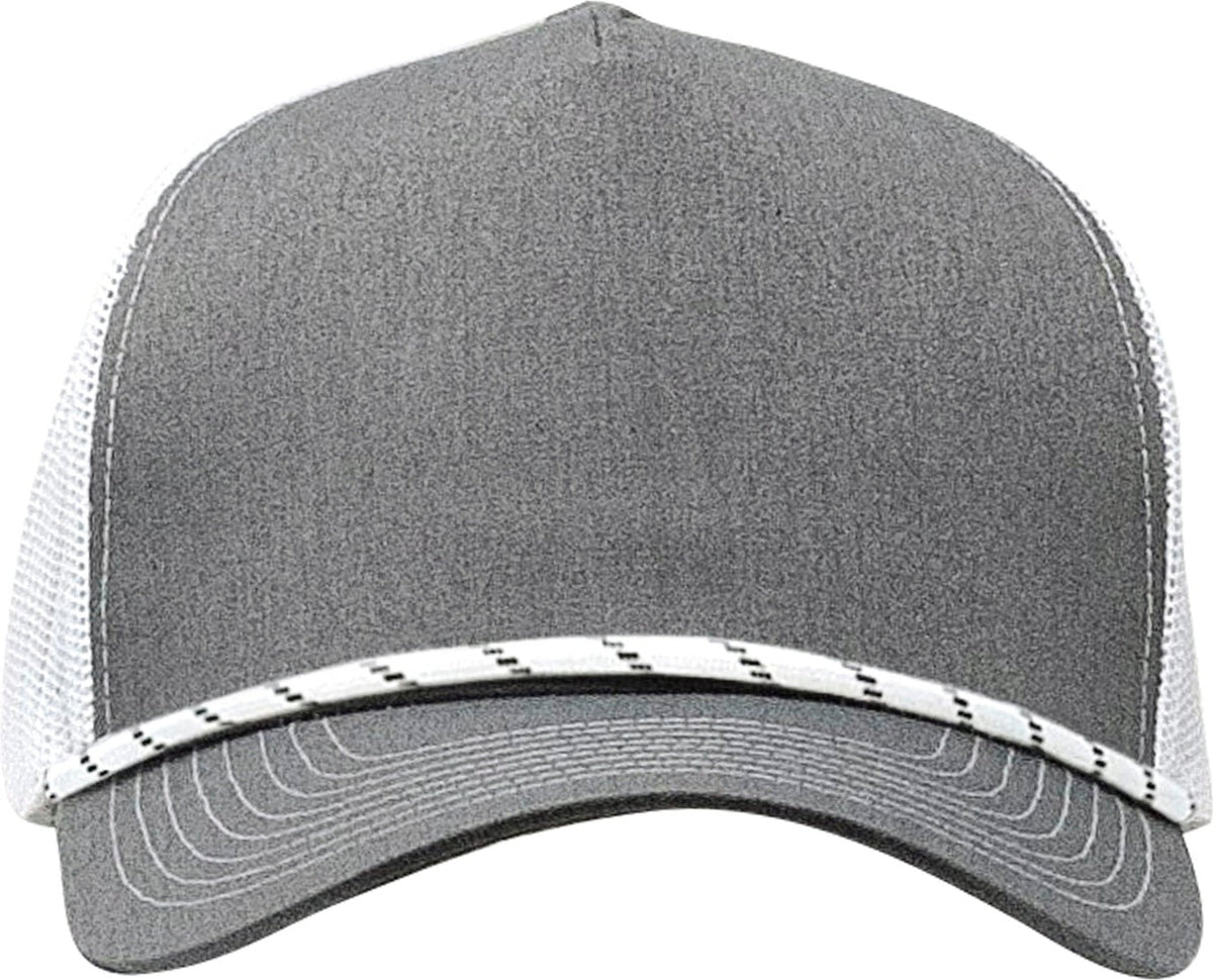 Cobra Cap C112fr 5 Panel Mixcolors Rope Structured Poly/cotton Front Mesh Back - Heather White Black