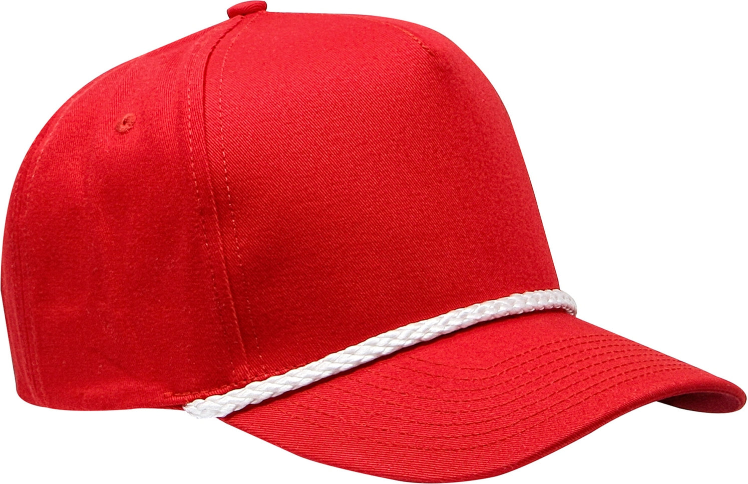 Cobra Cap C256 5 Panel Twill Snap Back Golf 7 Mm Rope Capsupgraded Tsg - Red White