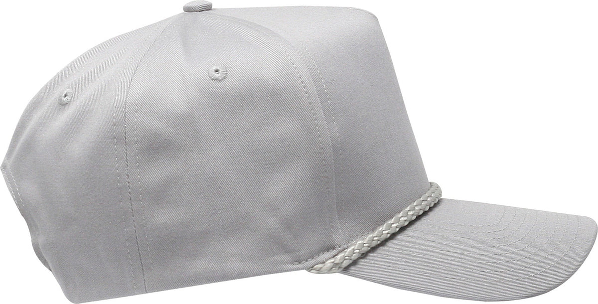 Cobra Cap C256 5 Panel Twill Snap Back Golf 7 Mm Rope Capsupgraded Tsg - Gray