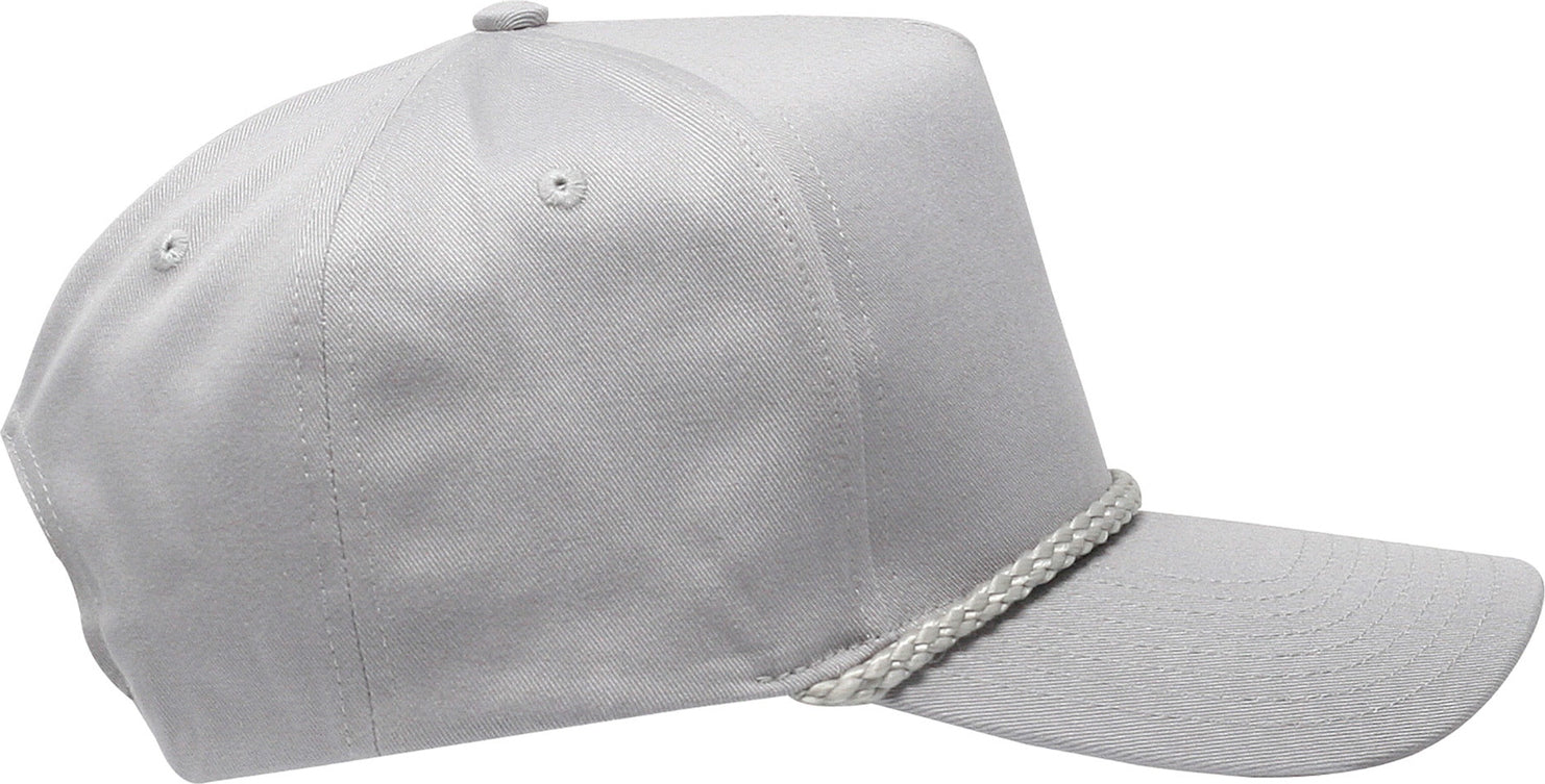 Cobra Cap C256 5 Panel Twill Snap Back Golf 7 Mm Rope Capsupgraded Tsg - Gray