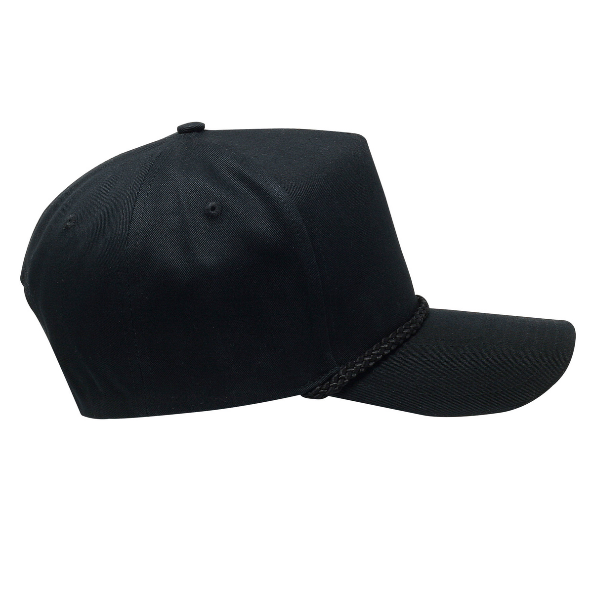 Cobra Cap C256 5 Panel Twill Snap Back Golf 7 Mm Rope Capsupgraded Tsg - Black