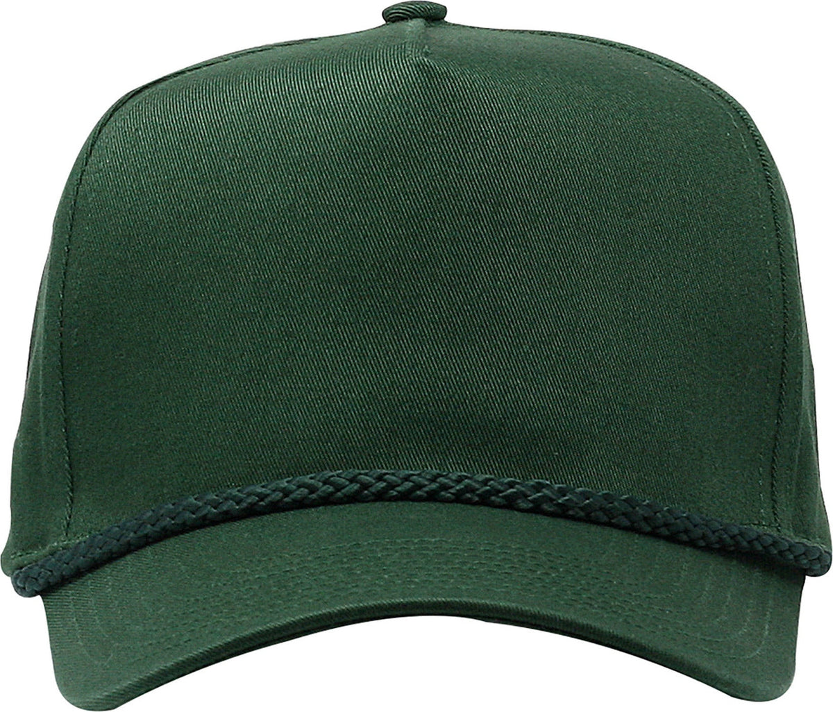 Cobra Cap C256 5 Panel Twill Snap Back Golf 7 Mm Rope Capsupgraded Tsg - Dark Green