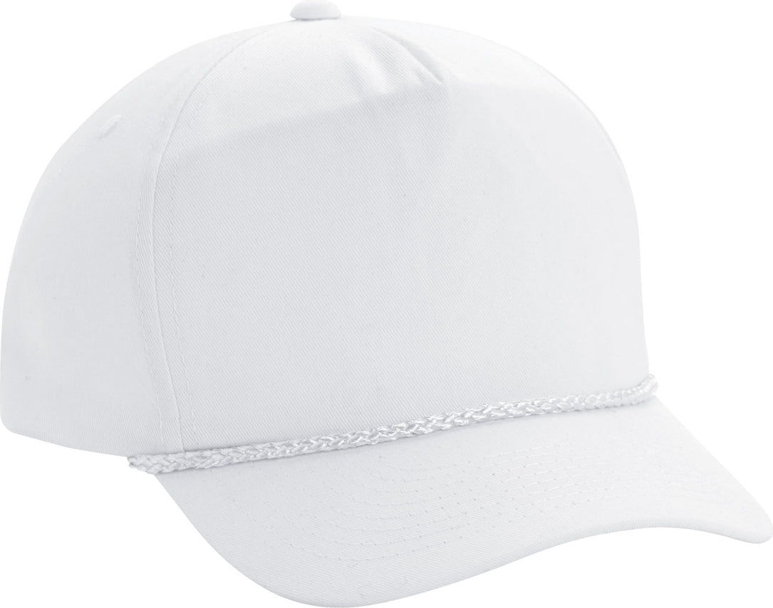 Cobra Cap C256 5 Panel Twill Snap Back Golf 7 Mm Rope Capsupgraded Tsg - White