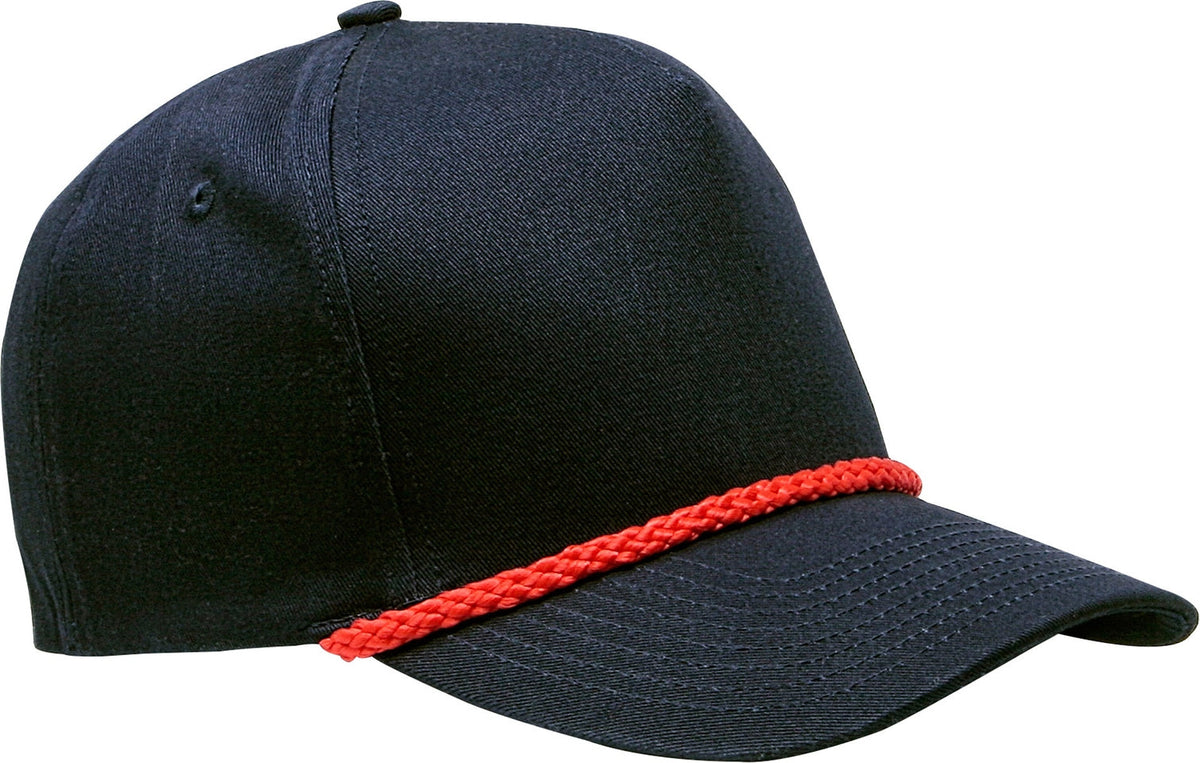 Cobra Cap C256 5 Panel Twill Snap Back Golf 7 Mm Rope Capsupgraded Tsg - Navy Red