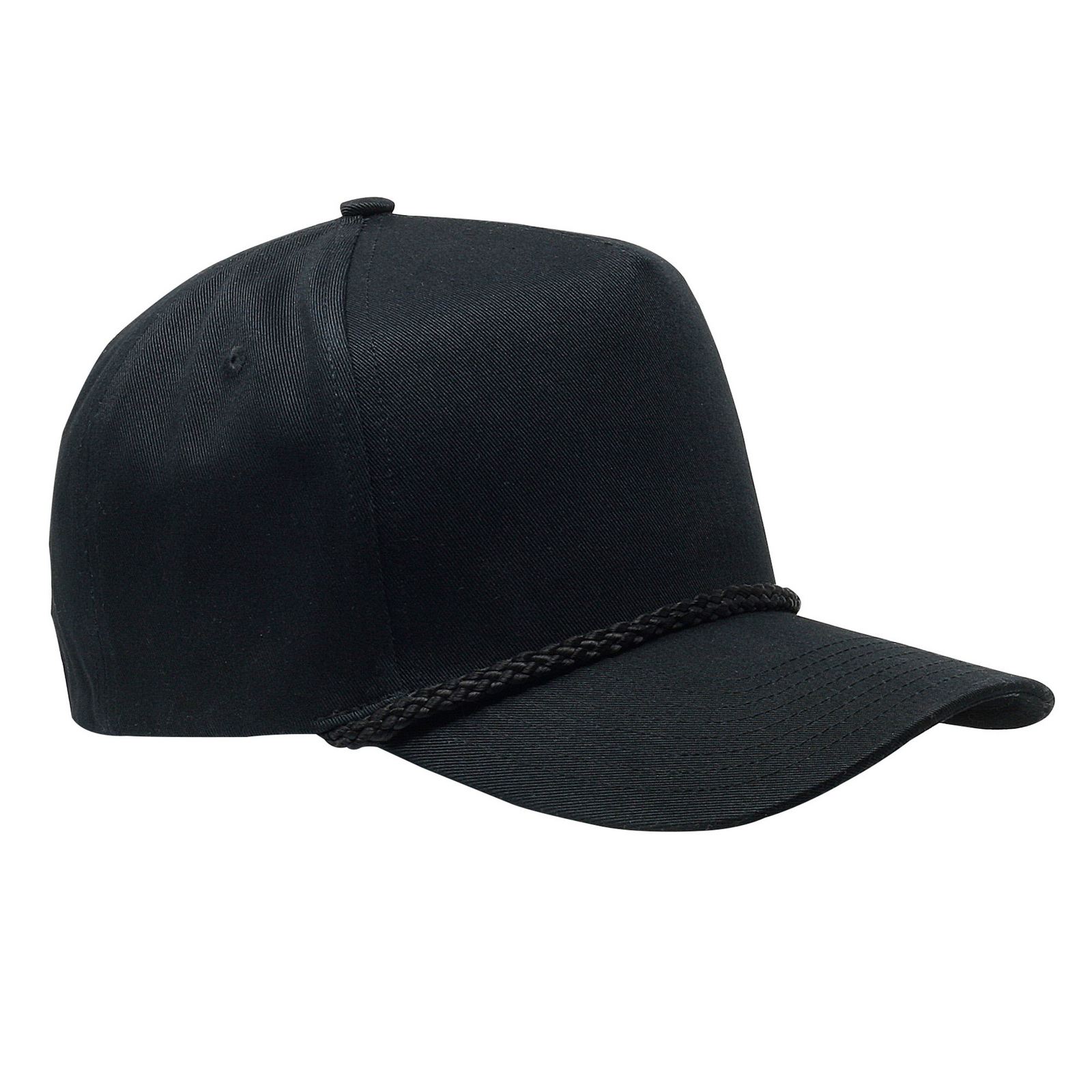 Cobra Cap C256 5 Panel Twill Snap Back Golf 7 Mm Rope Capsupgraded Tsg - Black