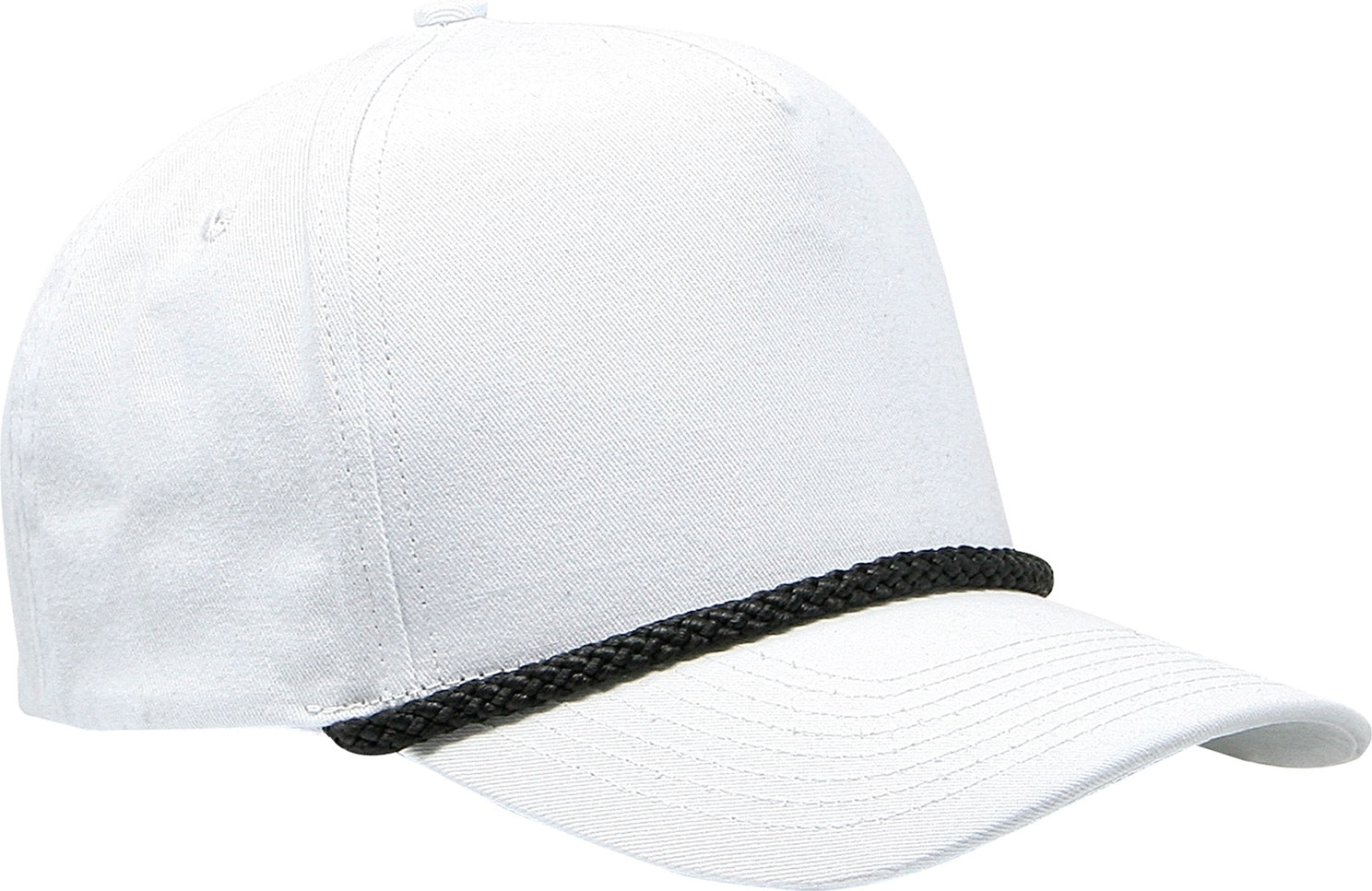 Cobra Cap C256 5 Panel Twill Snap Back Golf 7 Mm Rope Capsupgraded Tsg - White Black