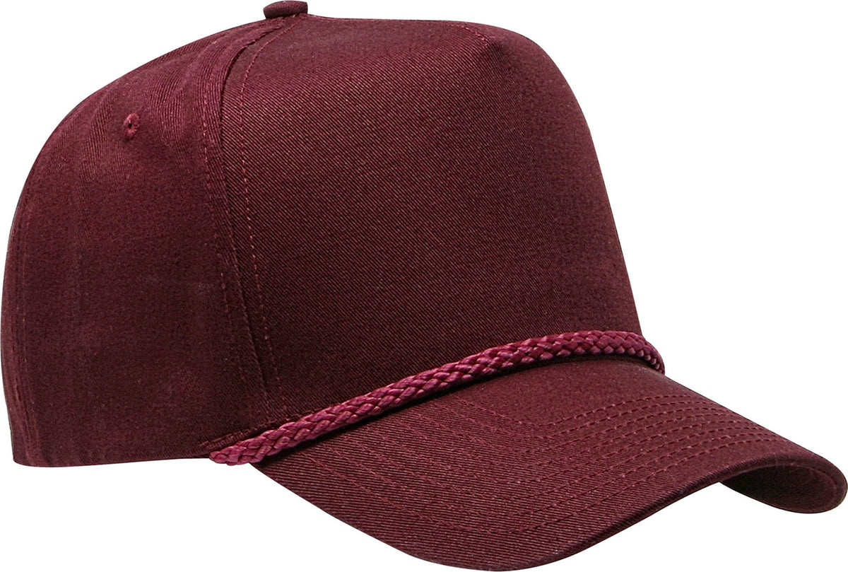 Cobra Cap C256 5 Panel Twill Snap Back Golf 7 Mm Rope Capsupgraded Tsg - Maroon