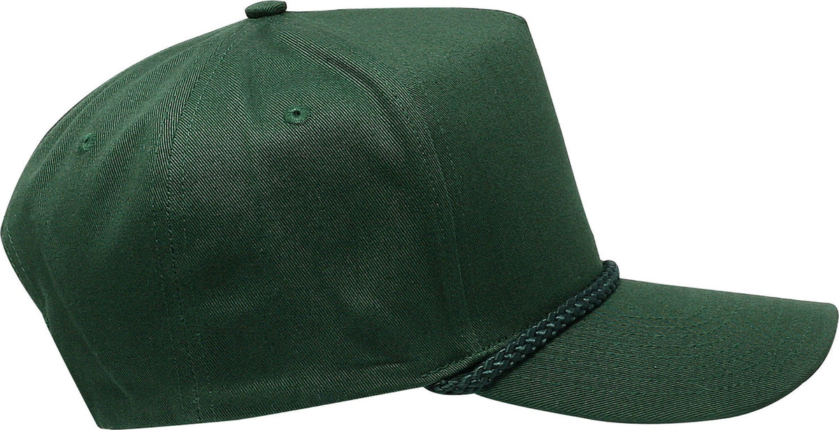Cobra Cap C256 5 Panel Twill Snap Back Golf 7 Mm Rope Capsupgraded Tsg - Dark Green