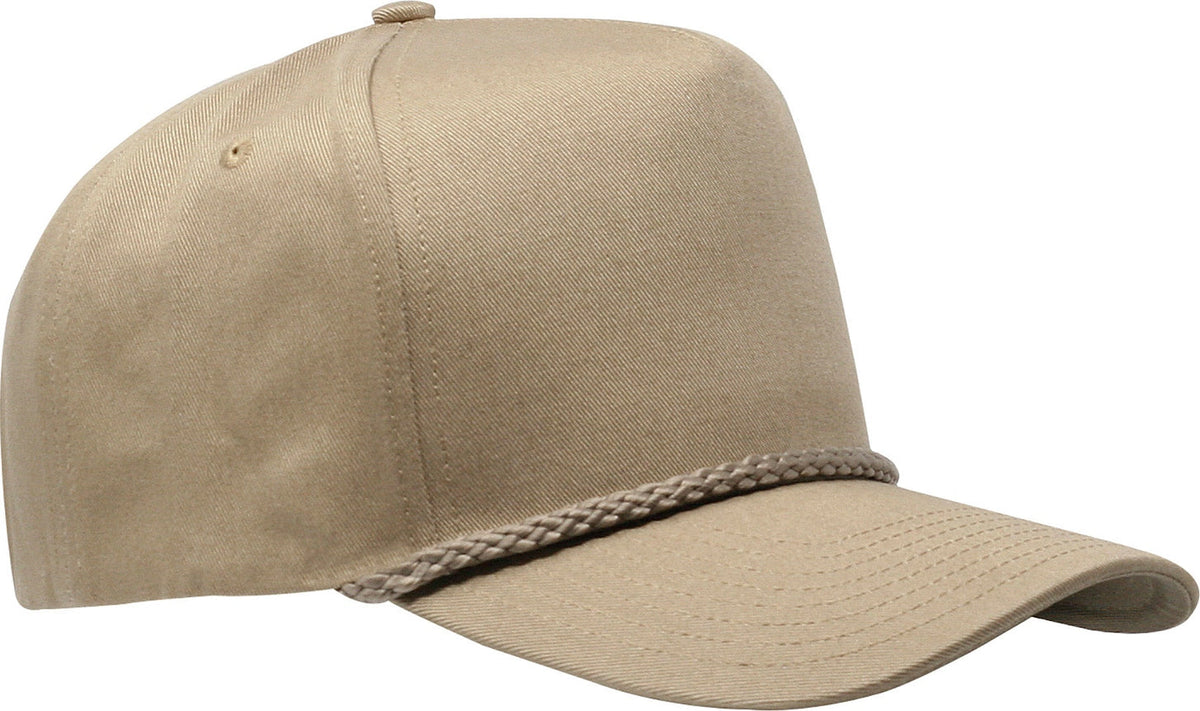 Cobra Cap C256 5 Panel Twill Snap Back Golf 7 Mm Rope Capsupgraded Tsg - Khaki