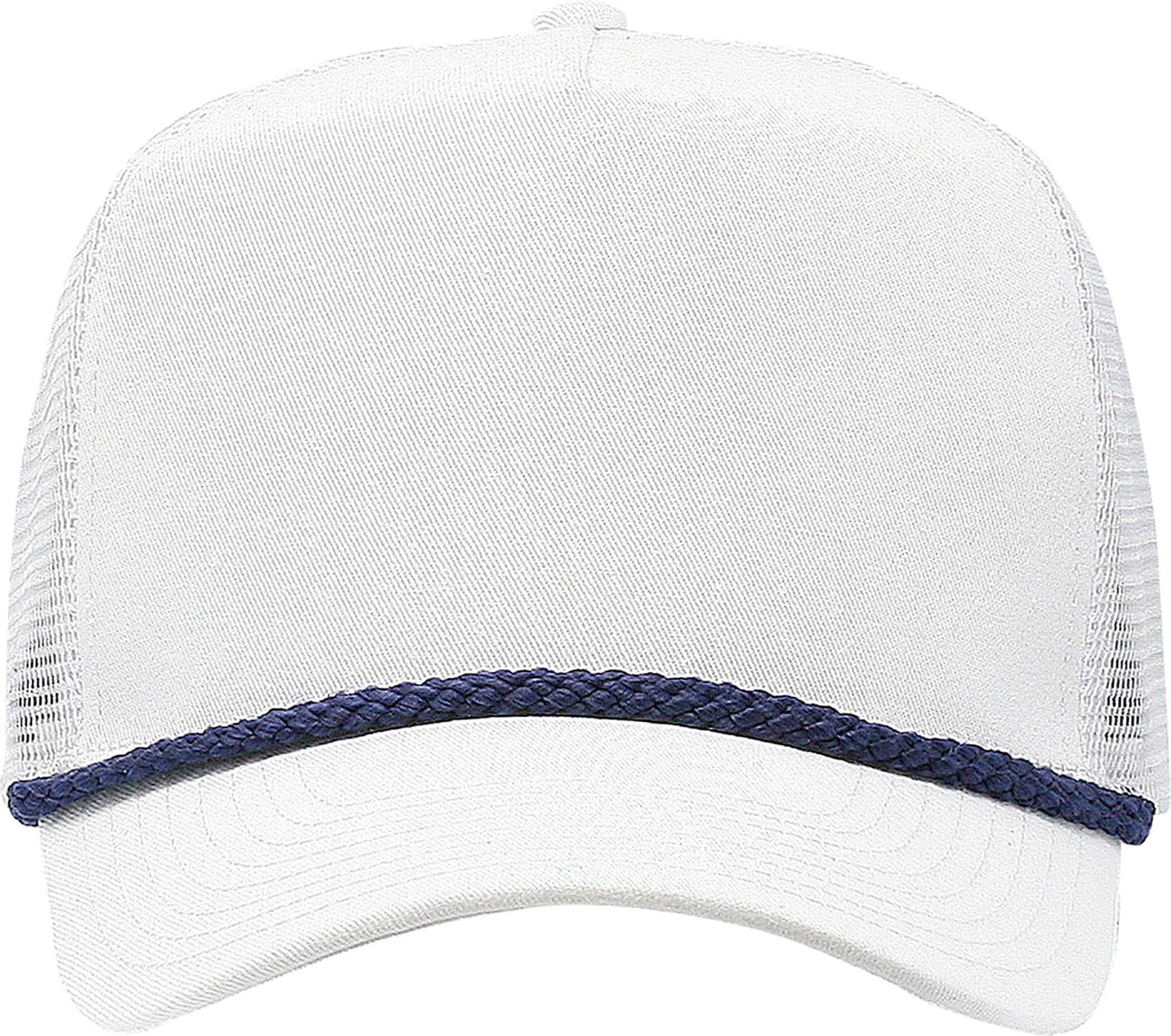 Cobra Cap C256m 5 Panel Cotton Twill Front Mesh Back 7 Mm Rope Upgraded Tsm - White Navy