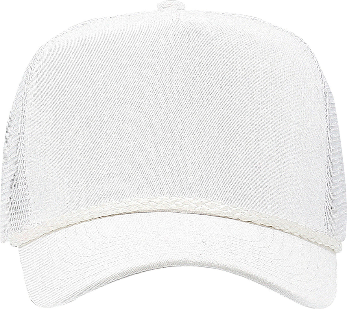 Cobra Cap C256m 5 Panel Cotton Twill Front Mesh Back 7 Mm Rope Upgraded Tsm - White