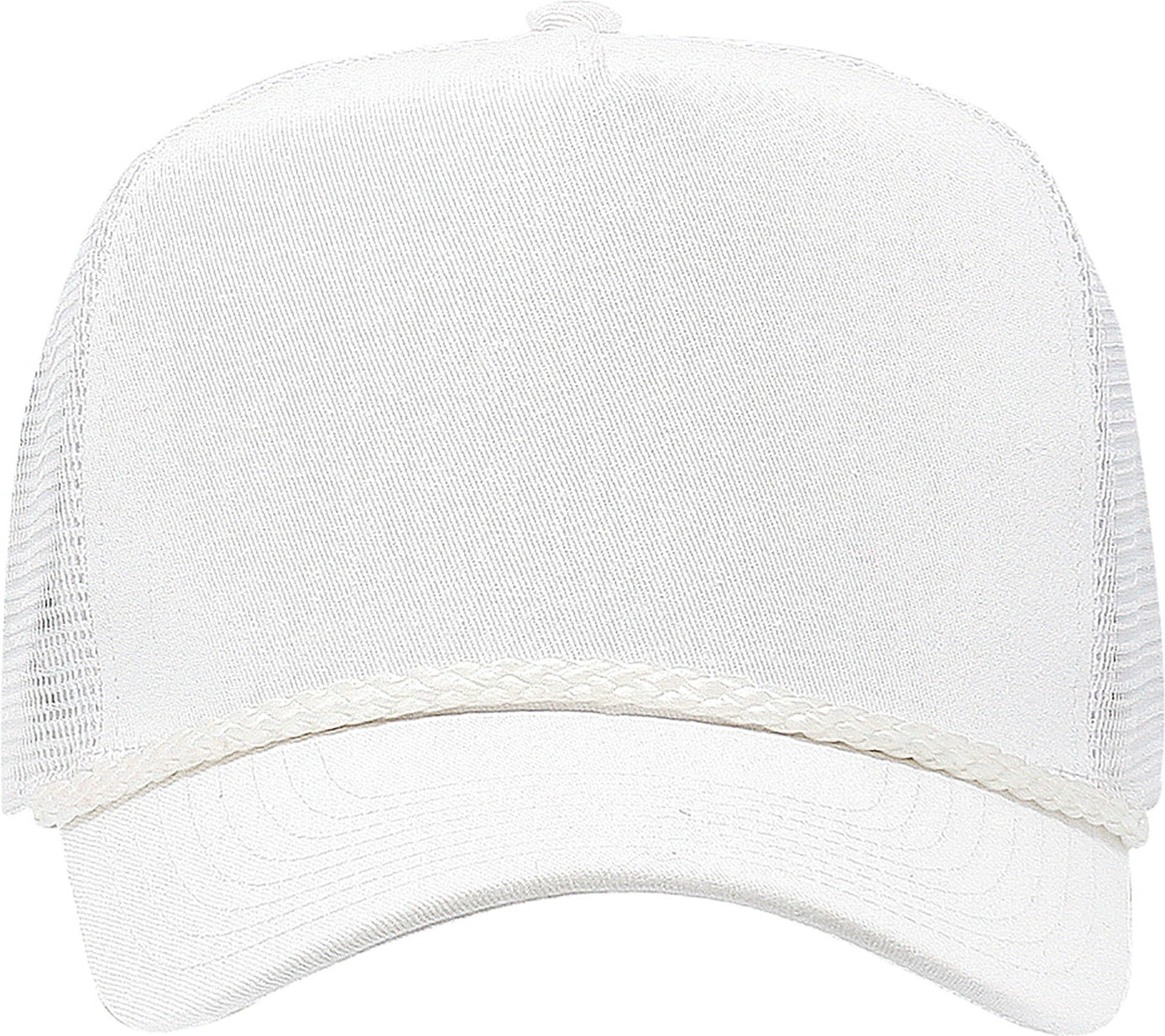 Cobra Cap C256m 5 Panel Cotton Twill Front Mesh Back 7 Mm Rope Upgraded Tsm - White