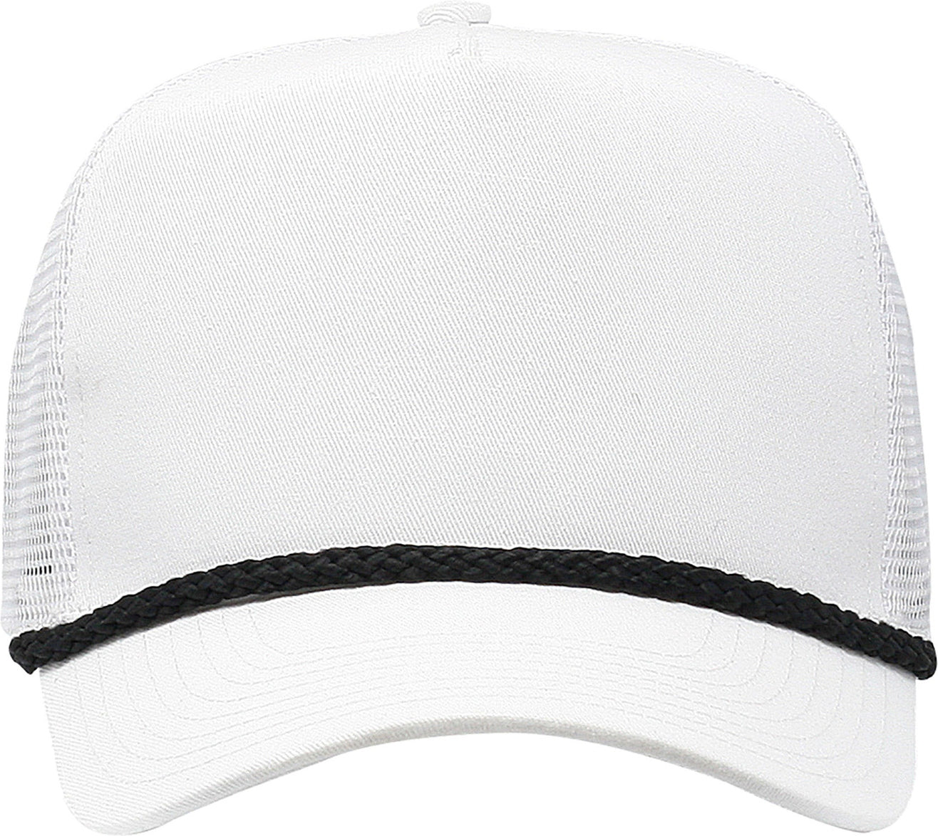 Cobra Cap C256m 5 Panel Cotton Twill Front Mesh Back 7 Mm Rope Upgraded Tsm - White Black