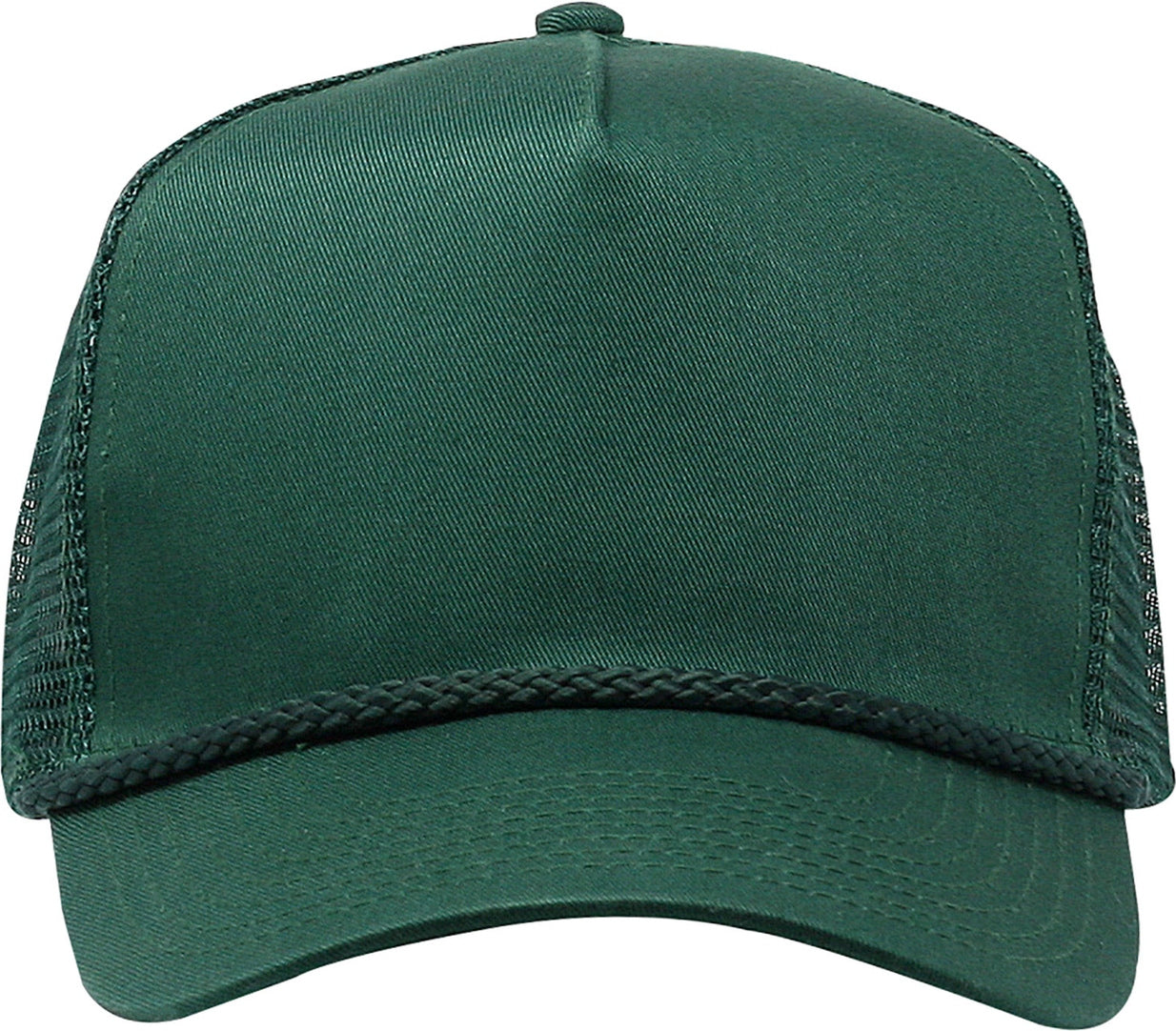 Cobra Cap C256m 5 Panel Cotton Twill Front Mesh Back 7 Mm Rope Upgraded Tsm - Dark Green