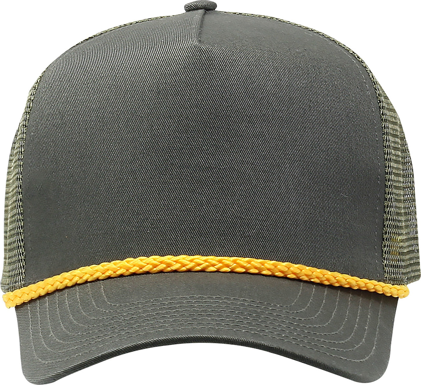 Cobra Cap C256m 5 Panel Cotton Twill Front Mesh Back 7 Mm Rope Upgraded Tsm - Loden Gold