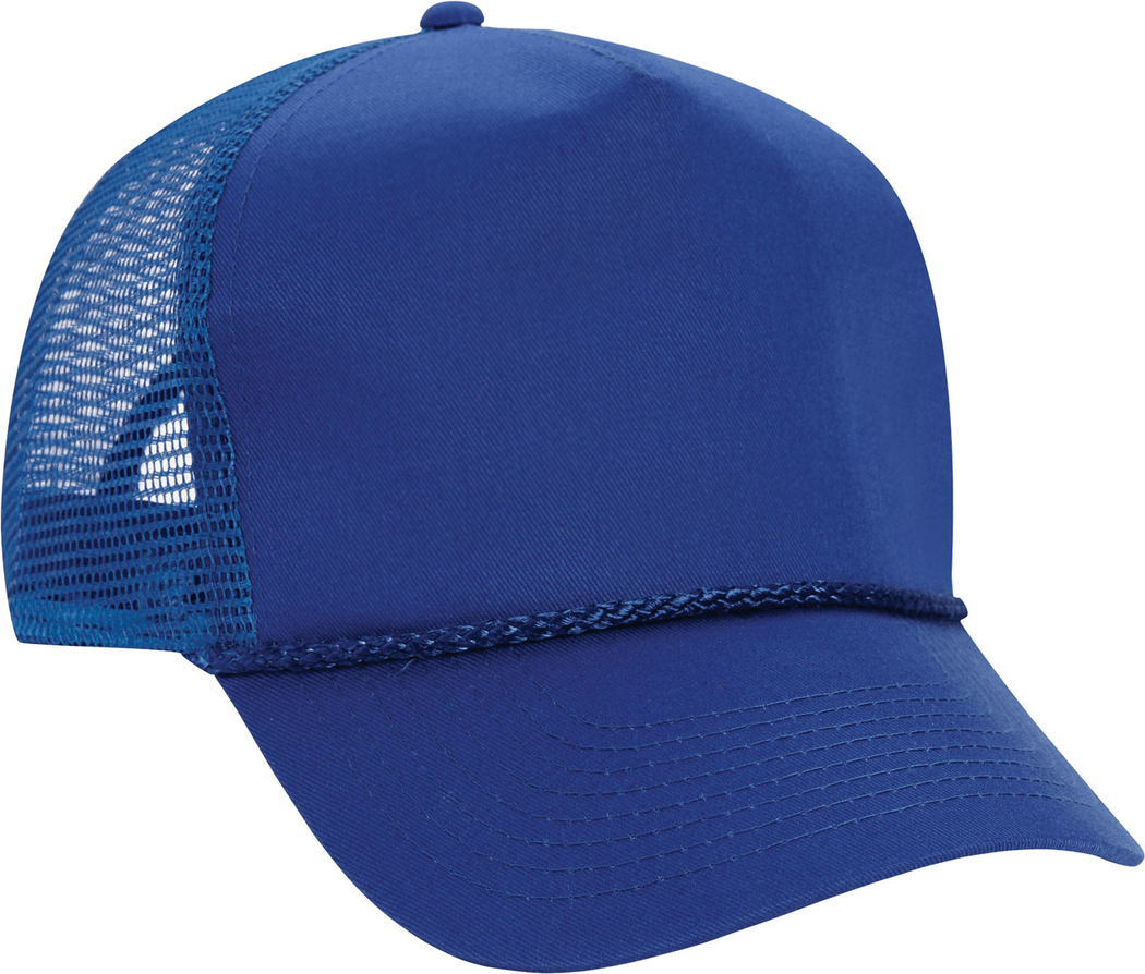 Cobra Cap C256m 5 Panel Cotton Twill Front Mesh Back 7 Mm Rope Upgraded Tsm - Royal