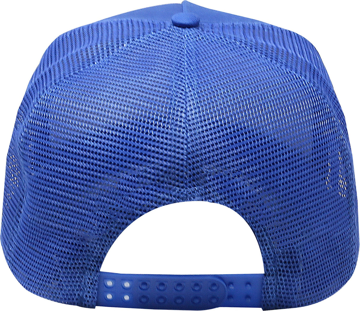 Cobra Cap C256m 5 Panel Cotton Twill Front Mesh Back 7 Mm Rope Upgraded Tsm - Royal White