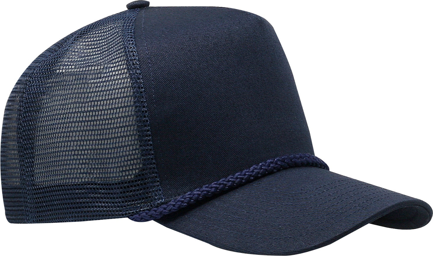 Cobra Cap C256m 5 Panel Cotton Twill Front Mesh Back 7 Mm Rope Upgraded Tsm - Navy