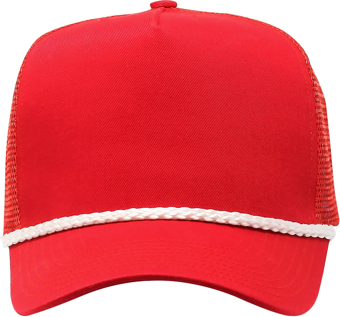 Cobra Cap C256m 5 Panel Cotton Twill Front Mesh Back 7 Mm Rope Upgraded Tsm - Red White