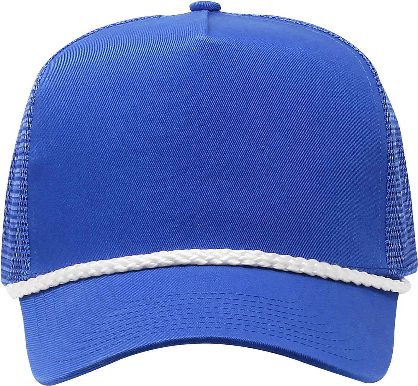 Cobra Cap C256m 5 Panel Cotton Twill Front Mesh Back 7 Mm Rope Upgraded Tsm - Royal White