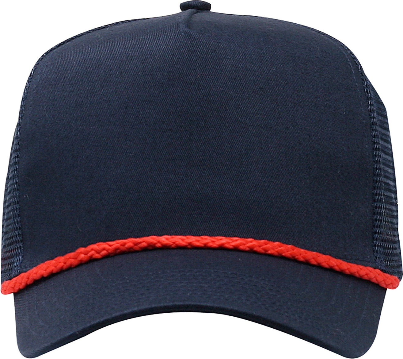 Cobra Cap C256m 5 Panel Cotton Twill Front Mesh Back 7 Mm Rope Upgraded Tsm - Navy Red