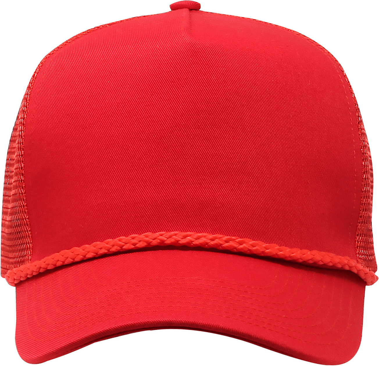 Cobra Cap C256m 5 Panel Cotton Twill Front Mesh Back 7 Mm Rope Upgraded Tsm - Red