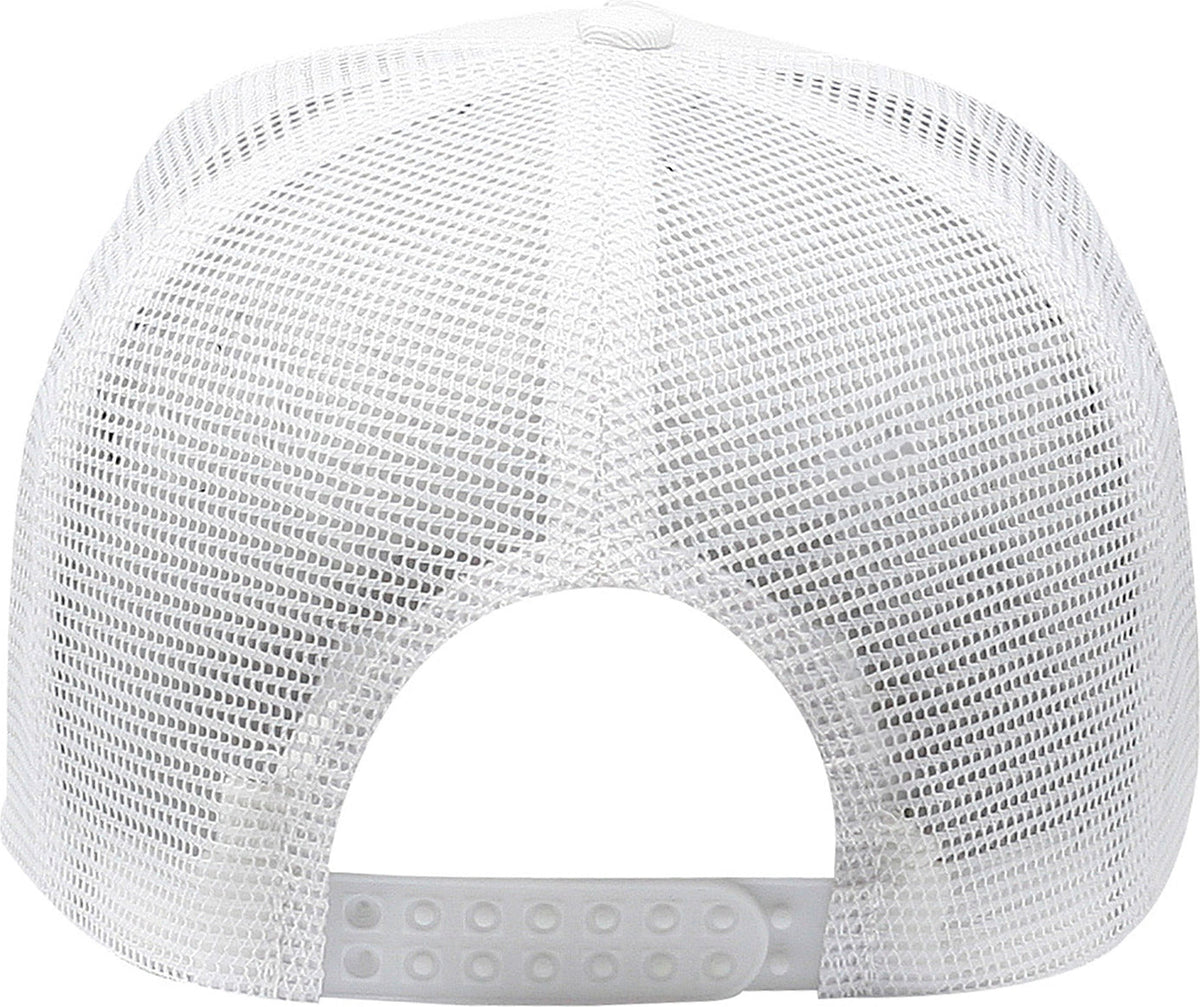 Cobra Cap C256m 5 Panel Cotton Twill Front Mesh Back 7 Mm Rope Upgraded Tsm - White