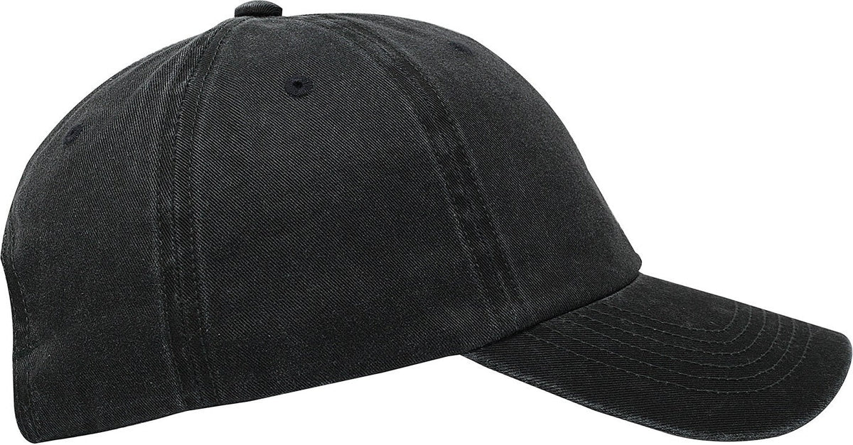 Cobra Cap C324 6 Panel Unstructured Pigment Dyed Heavy Cotton Twill - Black