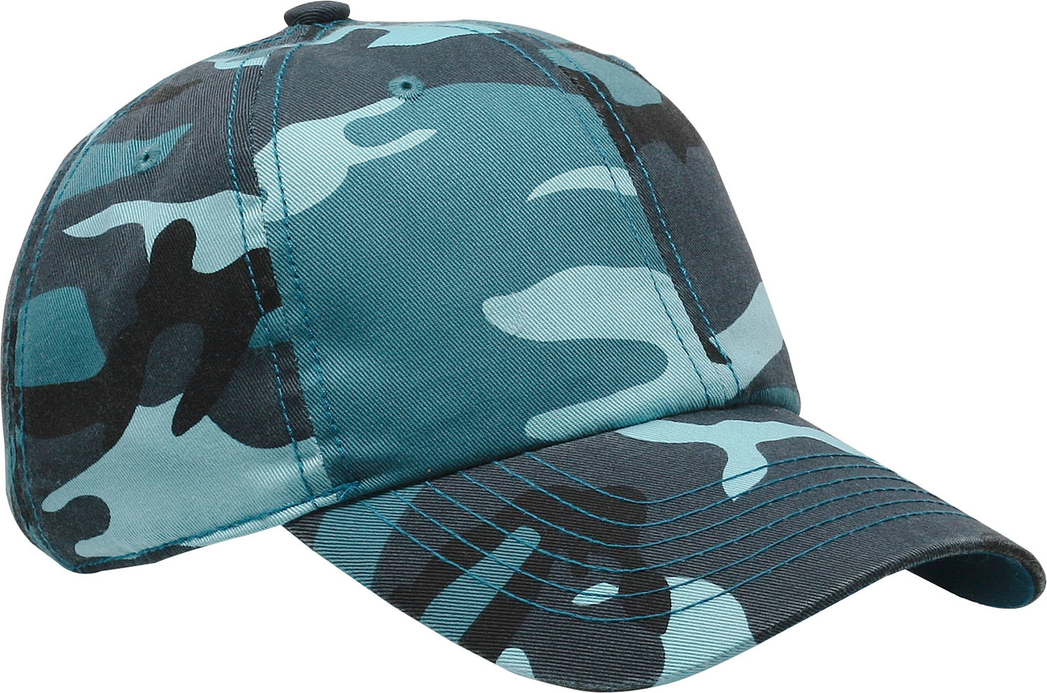 Cobra Cap C324 6 Panel Unstructured Pigment Dyed Heavy Cotton Twill - Urbancamo Blue