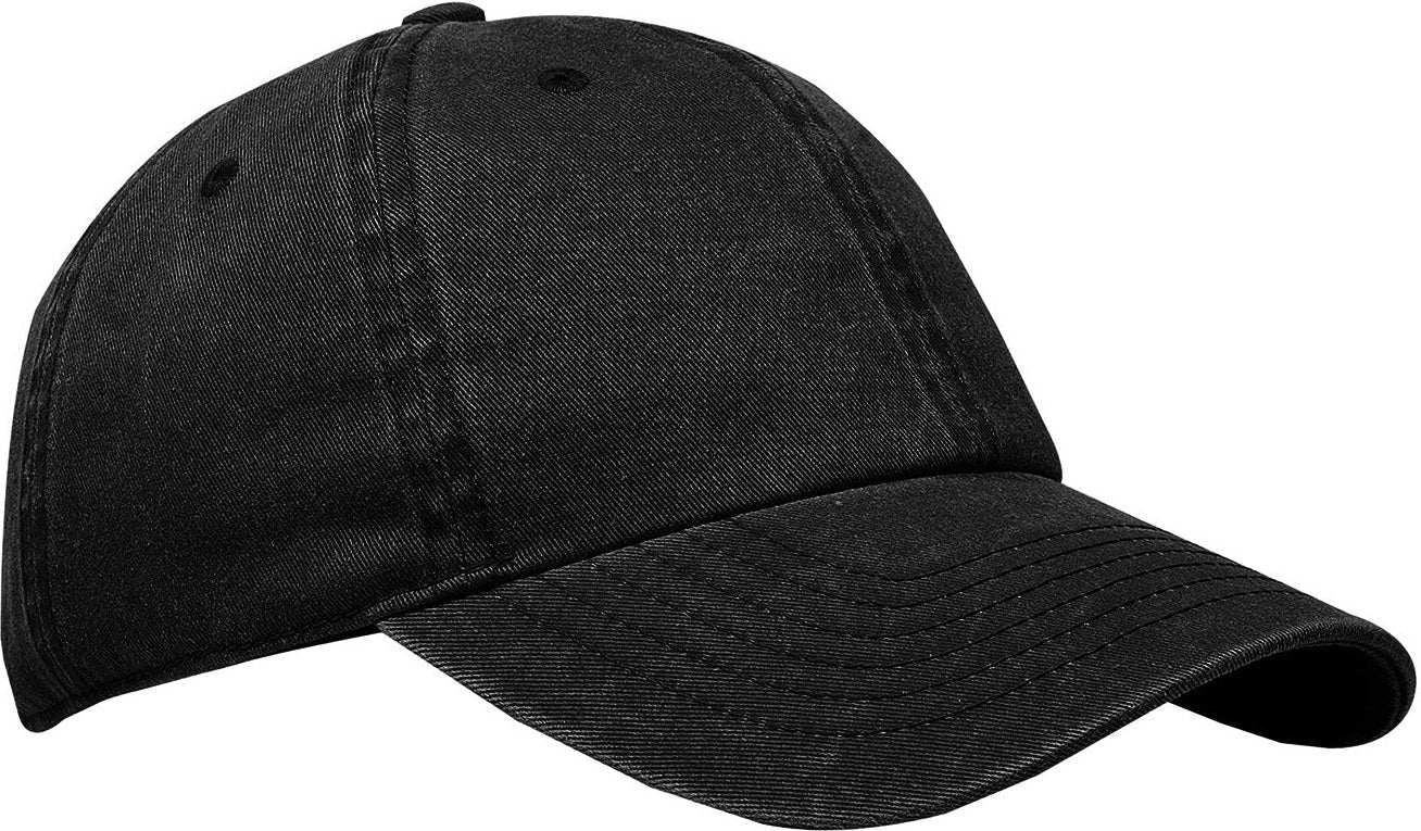 Cobra Cap C324 6 Panel Unstructured Pigment Dyed Heavy Cotton Twill - Black