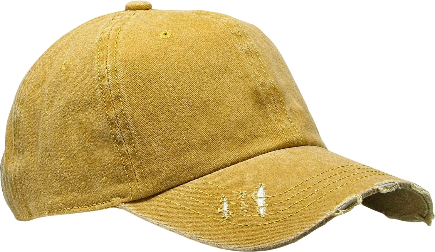 Cobra Cap C324-d 6 Panel Unstructured Pigment Dyed Heavy Cotton Twill Distressed - Mustard