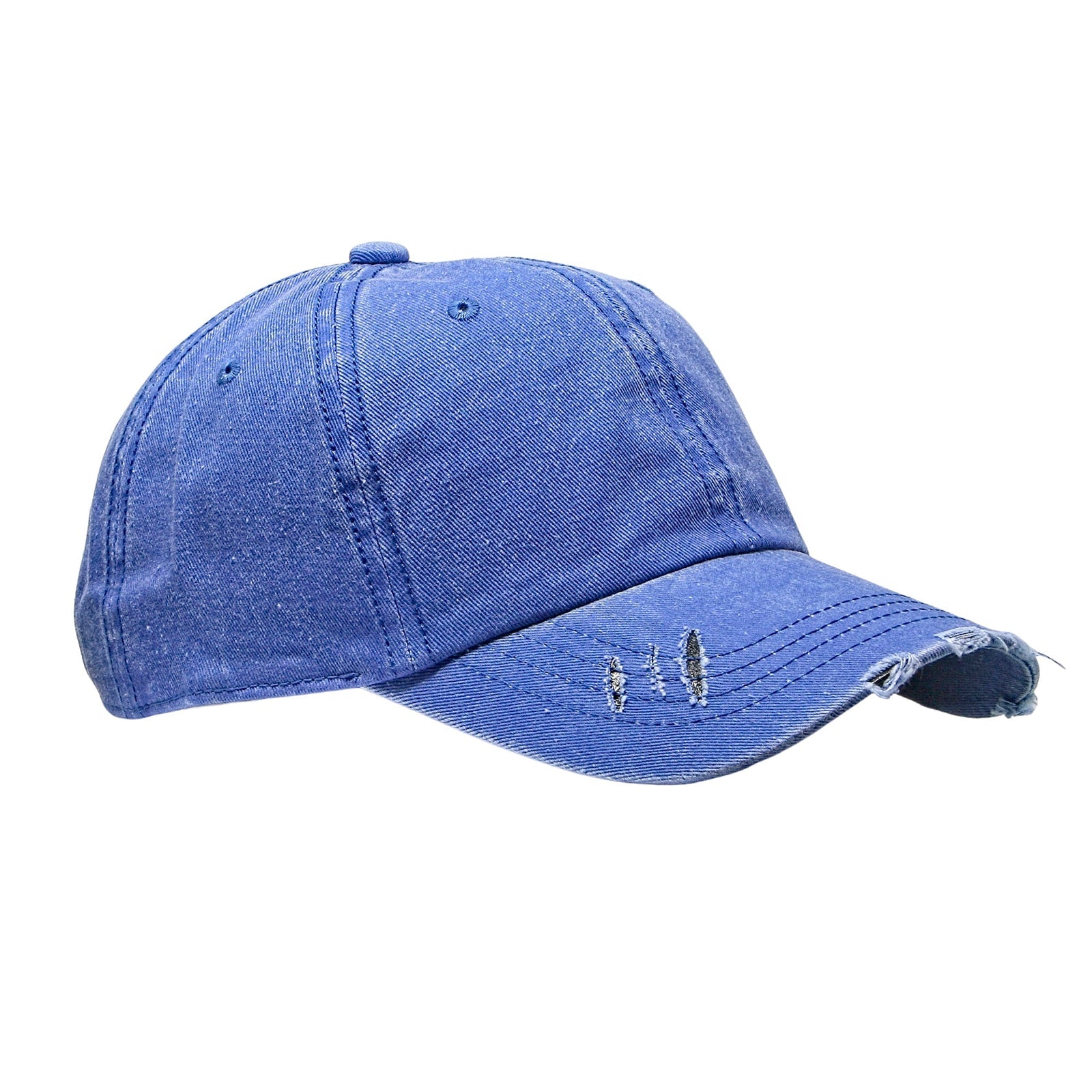 Cobra Cap C324-d 6 Panel Unstructured Pigment Dyed Heavy Cotton Twill Distressed - Royal