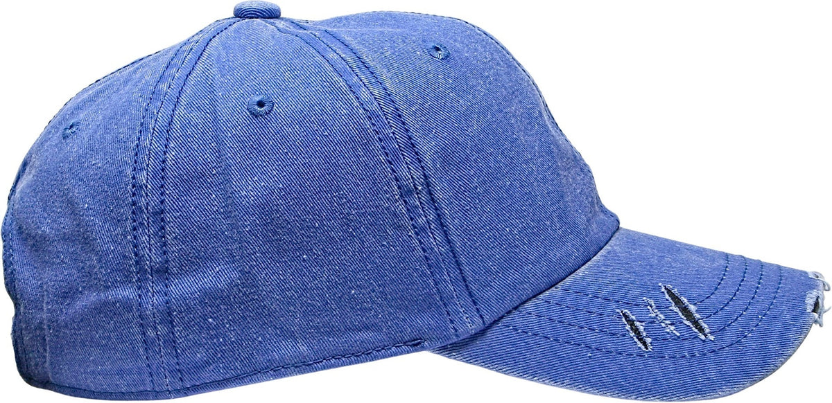 Cobra Cap C324-d 6 Panel Unstructured Pigment Dyed Heavy Cotton Twill Distressed - Royal