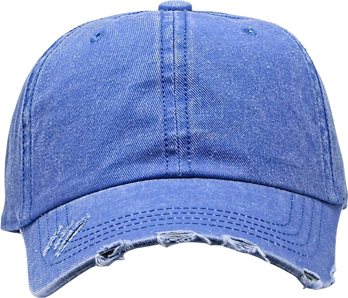 Cobra Cap C324-d 6 Panel Unstructured Pigment Dyed Heavy Cotton Twill Distressed - Royal