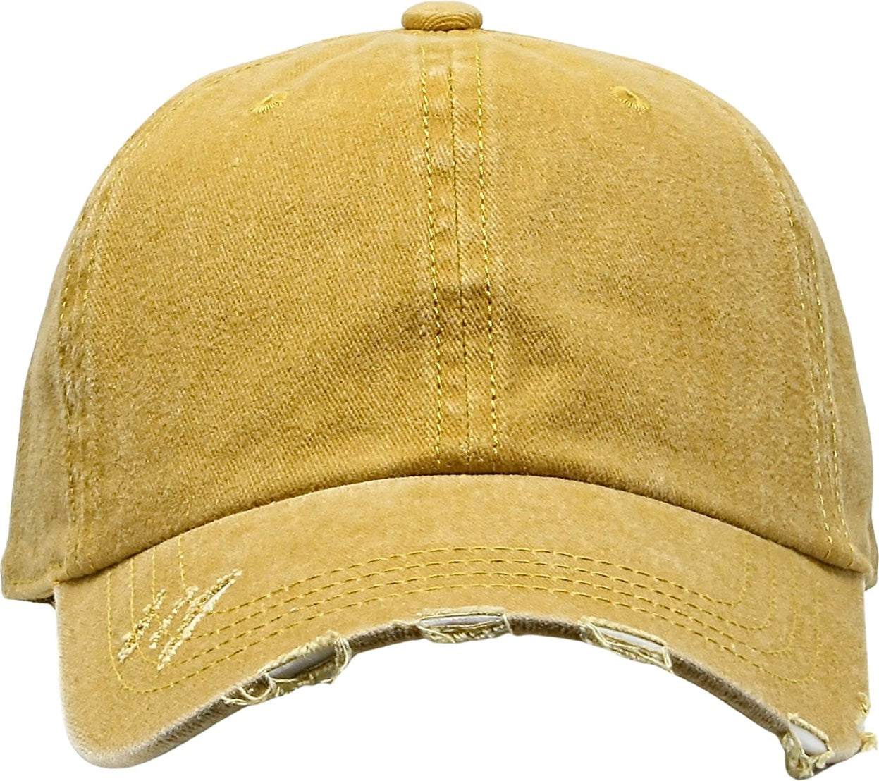 Cobra Cap C324-d 6 Panel Unstructured Pigment Dyed Heavy Cotton Twill Distressed - Mustard