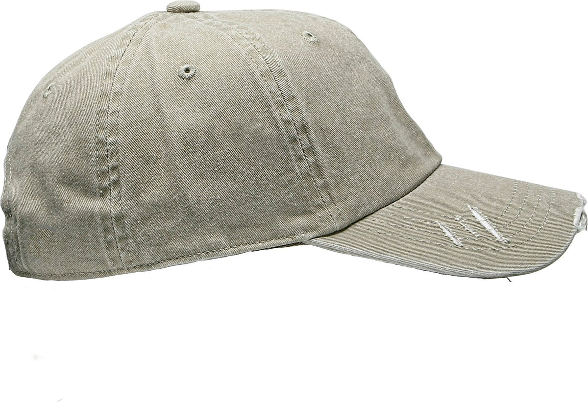 Cobra Cap C324-d 6 Panel Unstructured Pigment Dyed Heavy Cotton Twill Distressed - Stone