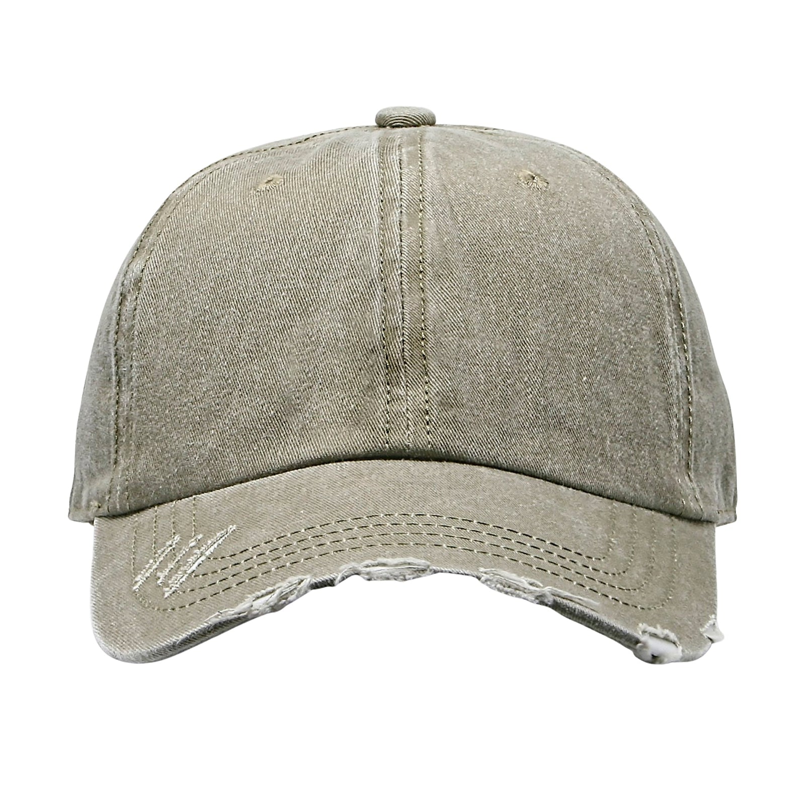 Cobra Cap C324-d 6 Panel Unstructured Pigment Dyed Heavy Cotton Twill Distressed - Khaki