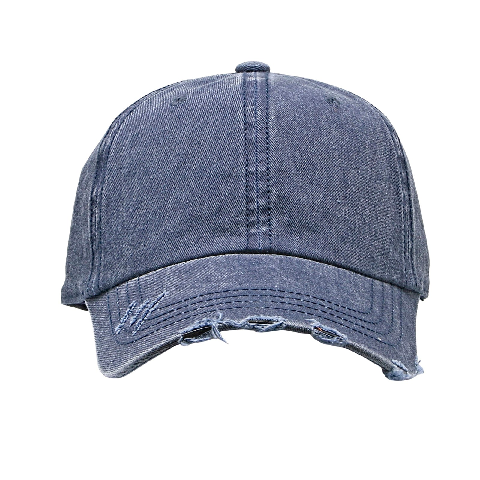 Cobra Cap C324-d 6 Panel Unstructured Pigment Dyed Heavy Cotton Twill Distressed - Navy