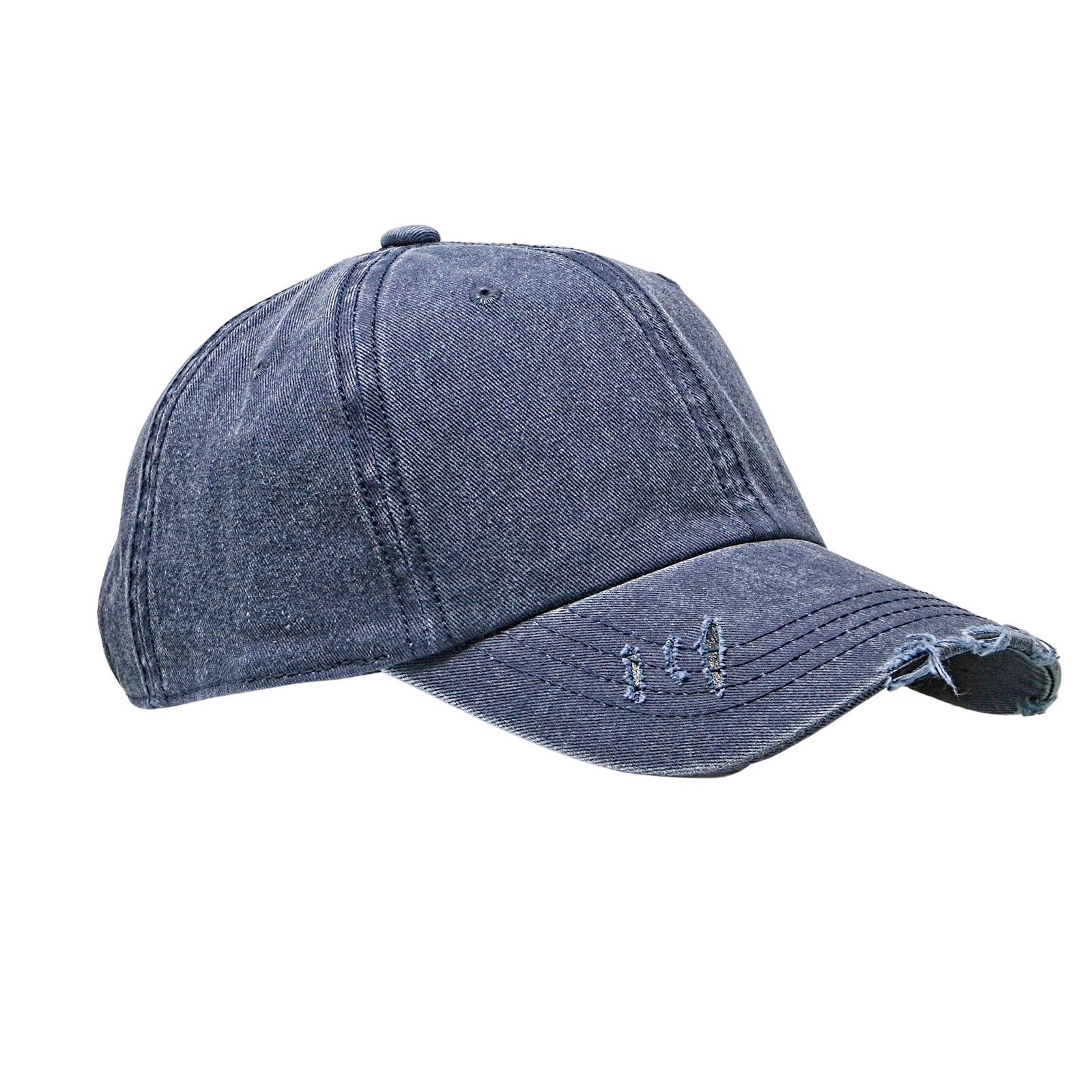 Cobra Cap C324-d 6 Panel Unstructured Pigment Dyed Heavy Cotton Twill Distressed - Navy