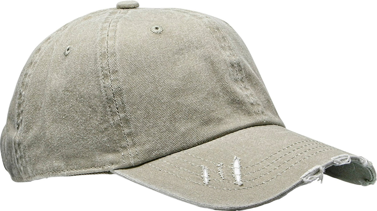 Cobra Cap C324-d 6 Panel Unstructured Pigment Dyed Heavy Cotton Twill Distressed - Stone